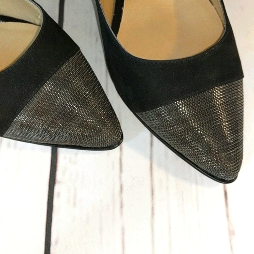 VanEli‎ Anabel Black Suede Chain link Cap toe Heels - Picture 5 of 11